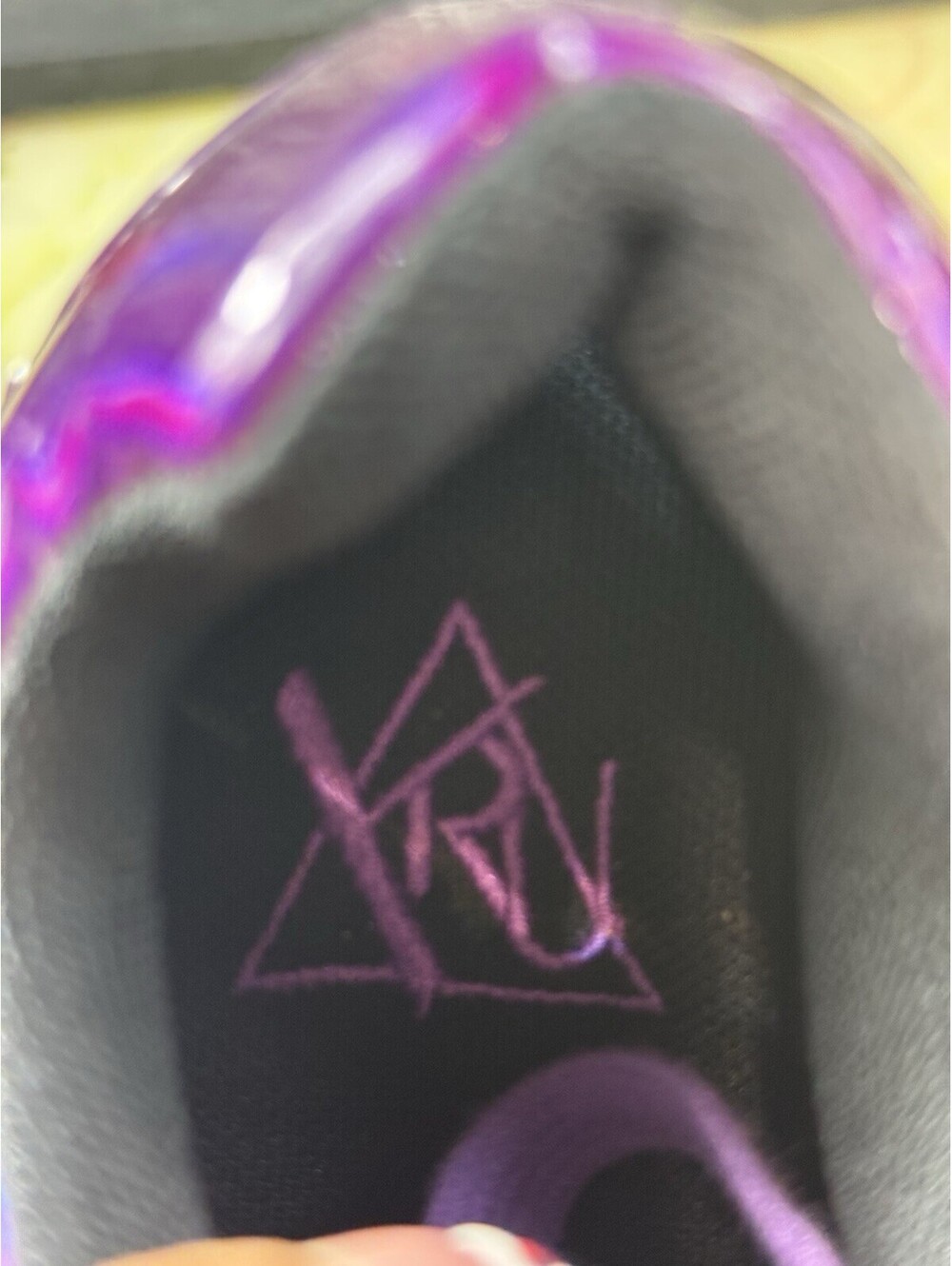YRU Lala Alien Women’s Purple/Black Low Top Lace-Up Platform Metallic Sneakers - Picture 10 of 10